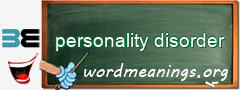 WordMeaning blackboard for personality disorder